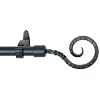 Window Curtain Rod / Drapery Rod 28 Inch - 48 Inch Twisted Hook Black