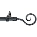 Window Curtain Rod / Drapery Rod 28 Inch - 48 Inch Twisted Hook Black