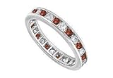Diamond and Ruby Eternity Band : 14K White Gold 3.00 CT TGW Diamond and Ruby Eternity Band : 14K White Gold 3.00 CT TGW