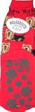 New! Yorkie Red No Slip Slipper Socks Fits Size 9 -11