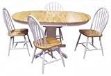 5pc Farmhouse Dining Set - White/Natural