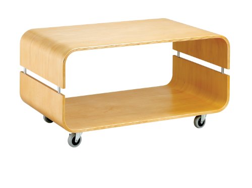 Adesso Contour Rolling Coffee Table, Natural