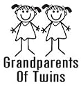 Grandparents of Twins Window Decal - Girl/Girl