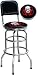 Flaming Skull Swivel Bar Stool With Back Rest