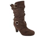 SLOUCHY HIGH HEEL BUCKLE BOOT