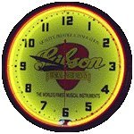Gibson Guitar Pick Neon Wall Clock 20 Inch Made In USA New
