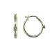 9ct Yellow & White Gold 20mm CZ Hoop Earrings
