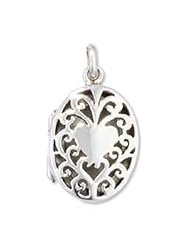 Sterling Silver Heart Style Locket with 18 inch chain - 22mm x 16mm.