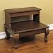 Step Stool with Storage Drawer and Queen Anne Legs in Antique Cherry Finish