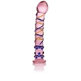 Don Wand Glass Pleasure Wand, Deluxe Swirl Mushroom, Pink