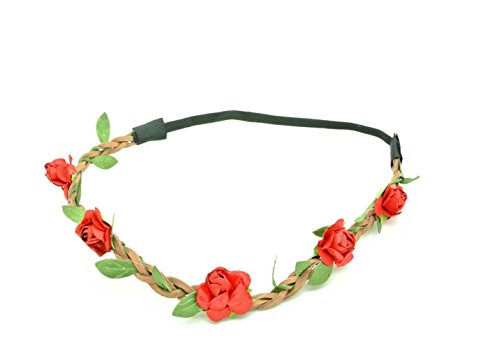 Shop4(TM) Lady's Silk Floral Elastic Headpieces , Headband-Red Rose
