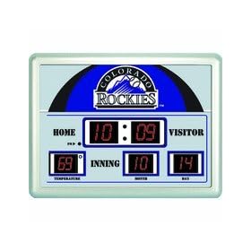 Colorado Rockies 14 x 19 LED Scoreboard Clock and Thermometer