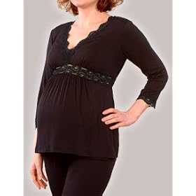 A Pea in the Pod Collection: 3/4 sleeve v-neck maternity sleep top