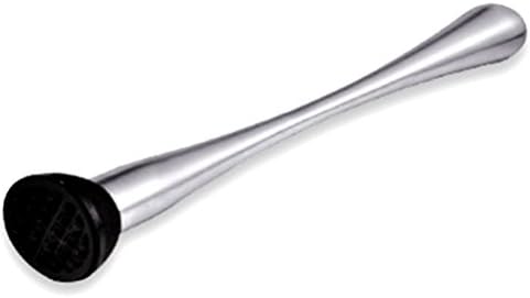 Kitchen Helper Stainless Steel Ice Muddler Hammer Cocktail Ramming Popsicle Masher Swizzle Stick-Black