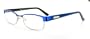 U+ME ultra-sleek designer reading glasses in a modern assortment of colorful metallic frames for today's youthful, fashion conscious men and women. Blue 1.50