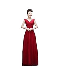 V-neck Floor Length Silk Evening Dress/Bridesmaid Dress/Wedding Party Dress 