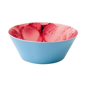 Present Time Ice cream Bowl Melamine plastic diameter 14.5cm blue base strawberry flavour
