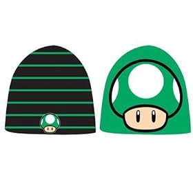 Nintendo Super Mario Bros. Green 1-UP Mushroom Reversible Beanie