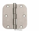 Bolton 3.5 X 3.5 X 2.2mm 5/8" Radius Satin Nickel Door Hinge, 1-Pack