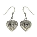 Silver Ladies Filigree Open Heart Hook Wire Earrings silver plated jewellery