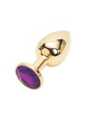 SuPoo? Steel Fetish Plug Anal Butt Jewelry Gold Small (dark purple)