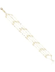 14k Yellow Gold Italian Multi-Strand Mirror Chain Bracelet, 7.5"