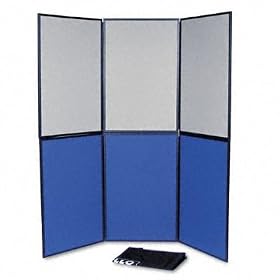 Show-It 6-Panel Floor Display System, 72" Wide x 72" High, 20 Lbs, Blue /Gray QRTSB93516
