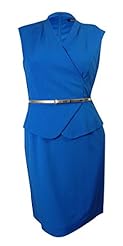 Peplum Belted Sheath Polyester/Rayon/Spandex Sleeveless Above the Knee Mini Dress 