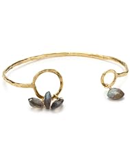 Mercedes Salazar "Stones" Labradorite Tear Drops Gold-Plated Brass Bracelet