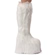 Women's Sexy Furry Knee High Boots 6.5 Inch Platform Wedge Boot Faux Fur Theatre Costumes Accessory Black Pink Red White