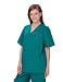 Unisex Solid Scrub Top - 1 Chest Pocket #UXT01 (Aqua,Large)