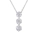 CRISLU Sterling Silver Triple Cluster Pendant with 1.30 Carat (ctw) Cubic Zirconia (CZ)