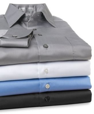 Geoffrey Beene Tallman Wrinkle Free Sateen Dress Shirt- Point Collar
