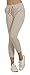 Women's Classic Elastic Drawstring French Terry Casual Marled Jogger Sweatpants