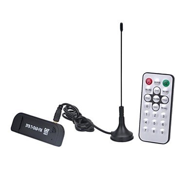 RTL2832U + R820T Mini DVB-T + DAB+ + FM USB Digital TV Dongle with Remote Control / Antenna (Black)