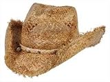 Fringed Brim Coffee Stained Western
