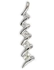 Princess-Cut C.Z. Diamond Sterling Silver Journey Jewelry Pendant