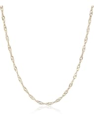 Klassics 10k Yellow Gold 1.15mm Solid Singapore Chain Necklace