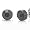 Stunning Stainless Steel Black Cubic Zirconia Mens Stud Earrings 6mm - Free Shipping Image #1