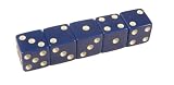 Set of 5 Dice 16mm Round Corners Opaque Blue