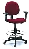 Boss Fully Adjustable Drafting Stool With Foot Ring and Arm Rests - B1691 - Gray Boss Fully Adjustable Drafting Stool With Foot Ring and Arm Rests - B1691 - Gray
