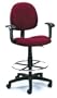 Boss Fully Adjustable Drafting Stool With Foot Ring and Arm Rests - B1691 - Gray