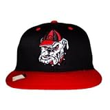 NCAA Retro Georgia Bulldogs Snapback Hat Cap - 2 Tone Black Red