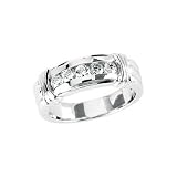 14K White Gold 1/2 ct. ''Created Moissanite Men's Band