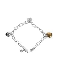 New! ASPCA Tender Voices Silver Two Tone Diamond Charm Bracelet (1/12 cttw)