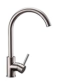 KES L6250A シングルレバー 鉛フリー キッチン 高速アーク回転式水栓 つや消しステンレススチール 並行輸入品