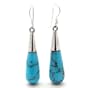 Sterling Silver Blue Turquoise Tapered Column Teardrop Earrings