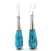 Sterling Silver Blue Turquoise Tapered Column Teardrop Earrings