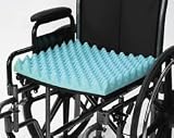 Wheelchair cushion - 16 x 18 x 3 Uncovered, this chair cushion convoluted foam allows passage of air and relief of pressure for long term usage. . This Gel seat cushion provides comfort for long term sitting.