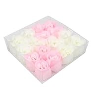 Rosallini 16 Pcs Pink White Bathing Scented Rose Soap Petals